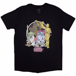 Star Wars Unisex Adult Heroes Neon T-Shirt - XXL, Black