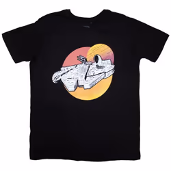Star Wars Unisex Adult Twin Suns Millennium Falcon T-Shirt - XXL, Black