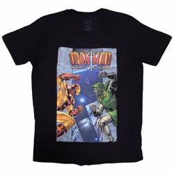 Marvel Comics Unisex Adult Iron Man vs Dr Doom T-Shirt - S, Black