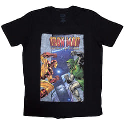 Marvel Comics Unisex Adult Iron Man vs Dr Doom T-Shirt - M, Black