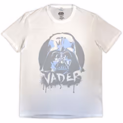 Star Wars Unisex Adult Darth Vader Spray Paint T-Shirt - S, White