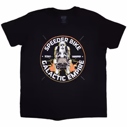 Star Wars Unisex Adult Speeder Bike Galactic Empire T-Shirt - S, Black