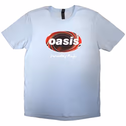 Oasis Unisex Adult Definitely Maybe Union Jack T-Shirt - L, Light Blue