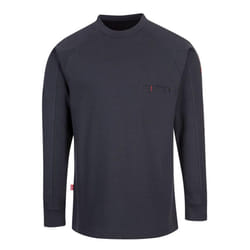 Portwest Mens Flame Resistant Crew Neck T-Shirt - S, Navy