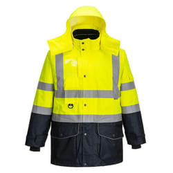 Portwest Mens Hi-Vis 7 in 1 Traffic Jacket - S, Yellow/Navy
