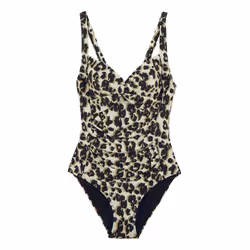 Regatta Womens/Ladies Sakari Leopard Print Tummy Control One Piece Swimsuit - 16 UK, Natural