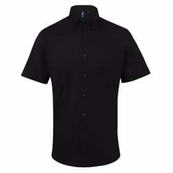 Premier Mens Signature Oxford Short Sleeve Work Shirt - 23in, Black