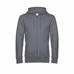 B&C Mens King Zipped Hoodie - L, Mid Grey Heather