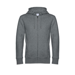 B&C Mens King Zipped Hoodie - L, Mid Grey Heather