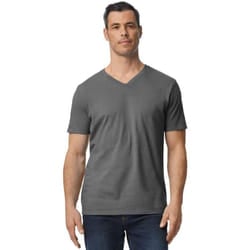 Gildan Mens Softstyle V Neck T-Shirt - M, Charcoal