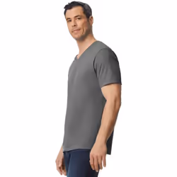 Gildan Mens Softstyle V Neck T-Shirt - M, Charcoal