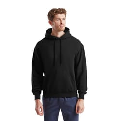 Fruit of the Loom Mens Cotton Hoodie - XL, Black