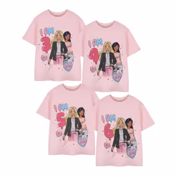 Barbie Girls Short-Sleeved 6th Birthday T-Shirt - 5-6 Years, Pink