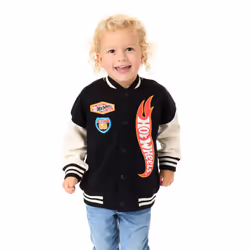 Hot Wheels Boys Turbo Charged Bomber Jacket - 5-6 Years, Black/White
