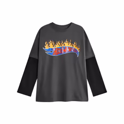Hot Wheels Boys Flame Logo Long-Sleeved T-Shirt - 5-6 Years, Grey