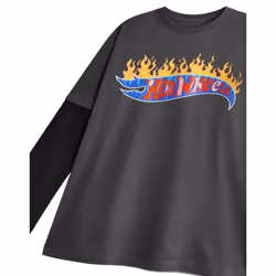 Hot Wheels Boys Flame Logo Long-Sleeved T-Shirt - 5-6 Years, Grey