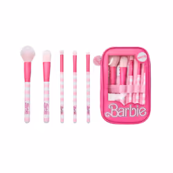 Barbie Womens/Ladies Retro Stripe Make-Up Brush Set