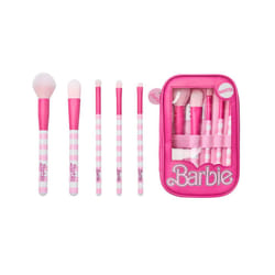 Barbie Womens/Ladies Retro Stripe Make-Up Brush Set