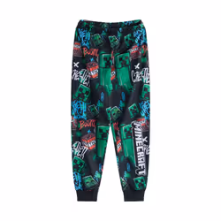Minecraft Boys Creeper Long Pyjama Set (Pack of 2) - 7-8 Years, Blue/Black/Green