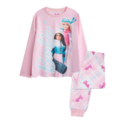 Barbie Girls Winter Ski Long-Sleeved Long Pyjama Set - 9-10 Years, Pink