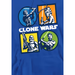 Star Wars: The Clone Wars Mens Grid Hoodie - XXL, Royal Blue