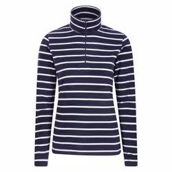 Mountain Warehouse Womens/Ladies Camber Striped Half Zip Fleece Top - XS, Navy