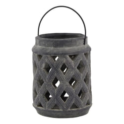 Hill Interiors Amalfi Lattice Lantern - 15cm x 15cm x 15cm, Grey
