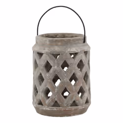 Hill Interiors Siena Lattice Lantern - 23cm x 17cm x 17cm, Brown