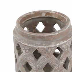 Hill Interiors Siena Lattice Lantern - 15cm x 15cm x 15cm, Brown