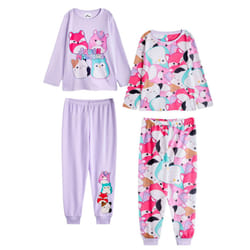 Squishmallows Girls Characters Long-Sleeved Long Pyjama Set (Pack of 2) - 13-14 Years, Purple