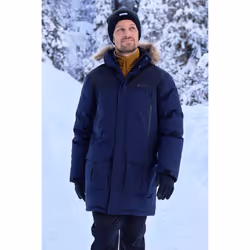 Mountain Warehouse Mens Antarctic Extreme Camo Down Waterproof Jacket - XS, Dark Blue