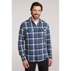 Mountain Warehouse Mens Trace Flannel Long-Sleeved Shirt - 4XL, Petrol
