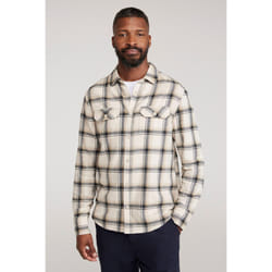 Mountain Warehouse Mens Trace Flannel Long-Sleeved Shirt - XS, Off White