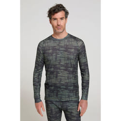 Mountain Warehouse Mens Talus Camouflage Thermal Top - XXS, Khaki Green