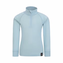 Mountain Warehouse Childrens/Kids Merino Blend Half Zip Base Layer Top - 7-8 Years, Pale Blue
