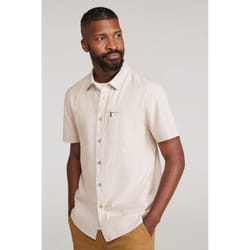 Mountain Warehouse Mens Coconut Slub Short-Sleeved Shirt - M, Beige