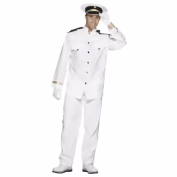 Smiffys Mens Captain Costume Set - XL, White