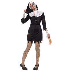 Smiffys Womens/Ladies Zombie Sister Costume - S, Black/White