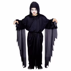 Smiffys Childrens/Kids Screamer Ghost Costume Robe - 7-9 Years, Black