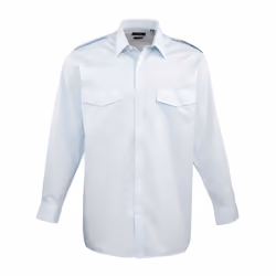 Premier Mens Long-Sleeved Pilot Shirt - 20in, Light Blue