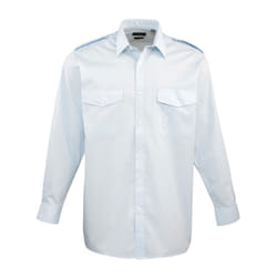 Premier Mens Long-Sleeved Pilot Shirt - 23in, Light Blue