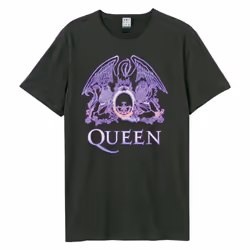 Amplified Unisex Adult Neon Sign Queen T-Shirt - S, Charcoal