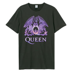Amplified Unisex Adult Neon Sign Queen T-Shirt - S, Charcoal