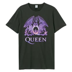 Amplified Unisex Adult Neon Sign Queen T-Shirt - XS, Charcoal
