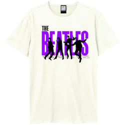 Amplified Unisex Adult Fab Four The Beatles Logo T-Shirt - L, Vintage White