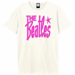 Amplified Unisex Adult Retro Logo The Beatles T-Shirt - S, Vintage White