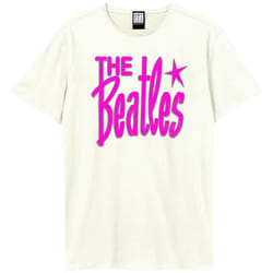 Amplified Unisex Adult Retro Logo The Beatles T-Shirt - S, Vintage White
