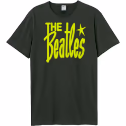 Amplified Unisex Adult Retro Logo The Beatles T-Shirt - XS, Charcoal