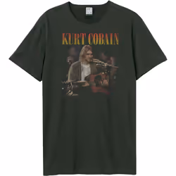 Amplified Unisex Adult Unplugged In New York Kurt Cobain T-Shirt - XS, Charcoal