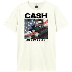 Amplified Unisex Adult American Rebel Johnny Cash T-Shirt - XS, Vintage White